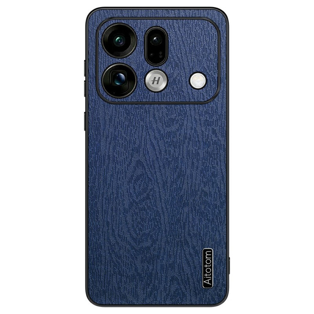 For Oppo Find X9s Pro 5G Case Wood Texture PU Leather Coated PC TPU Phone Cover