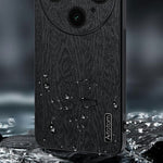 For Oppo Find X9 Ultra 5G Case Wood Texture PU Leather Coated PC TPU Phone Cover