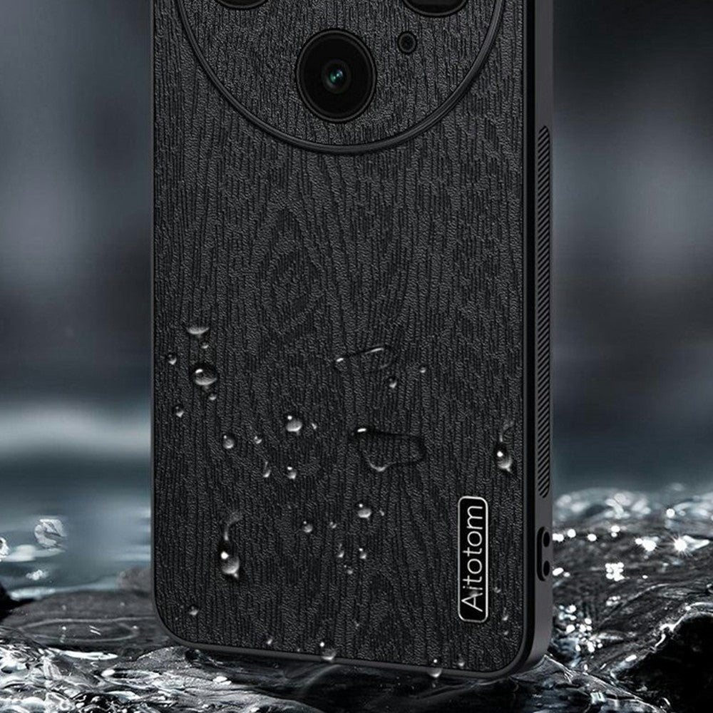 For Oppo Find X9 Ultra 5G Case Wood Texture PU Leather Coated PC TPU Phone Cover