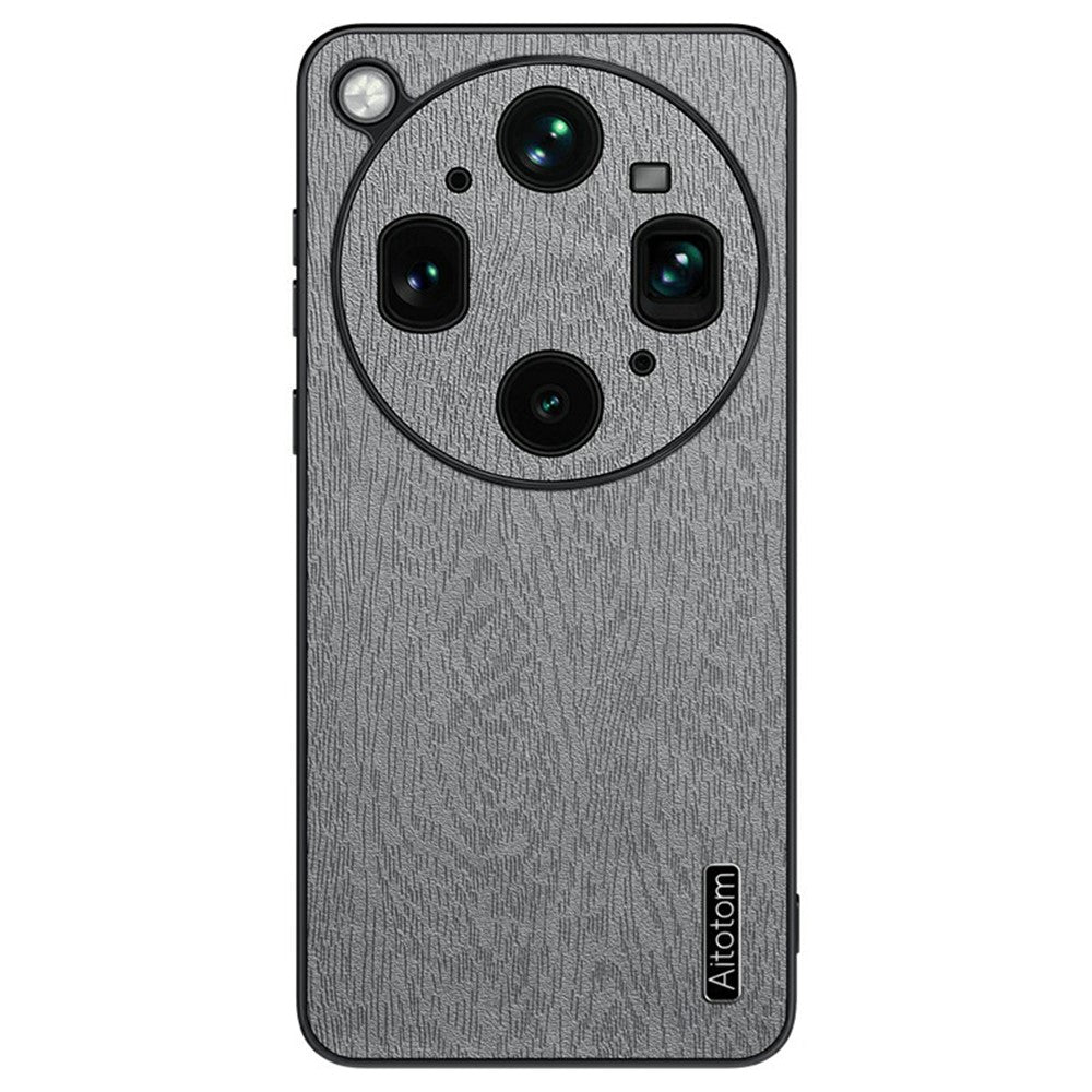 For Oppo Find X9 Ultra 5G Case Wood Texture PU Leather Coated PC TPU Phone Cover
