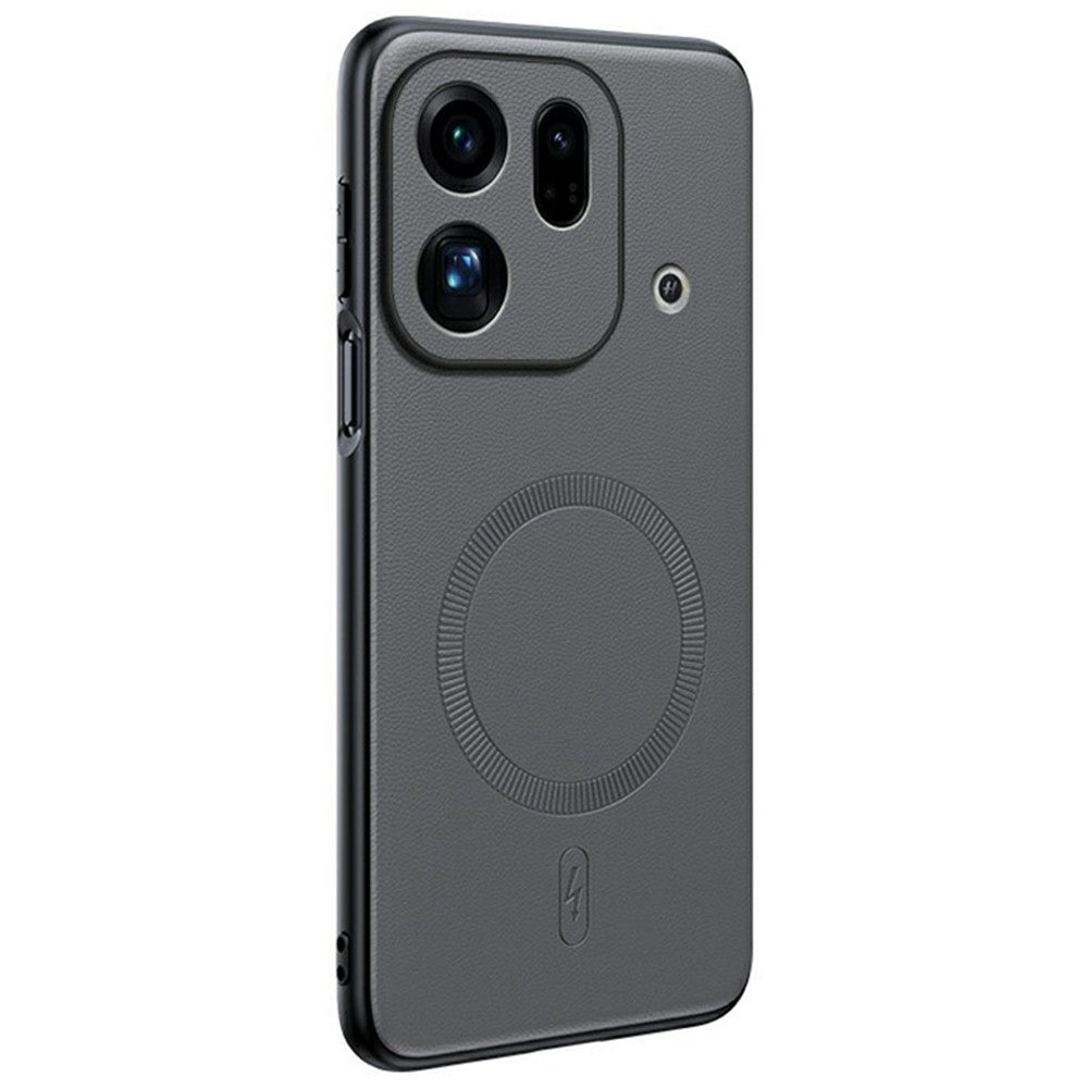 For Oppo Find X9s Pro 5G Magnetic Case Leather Coated TPU + PC Phone Cover
