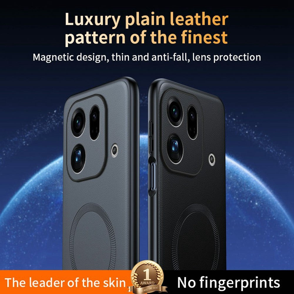 For Oppo Find X9s Pro 5G Magnetic Case Leather Coated TPU + PC Phone Cover