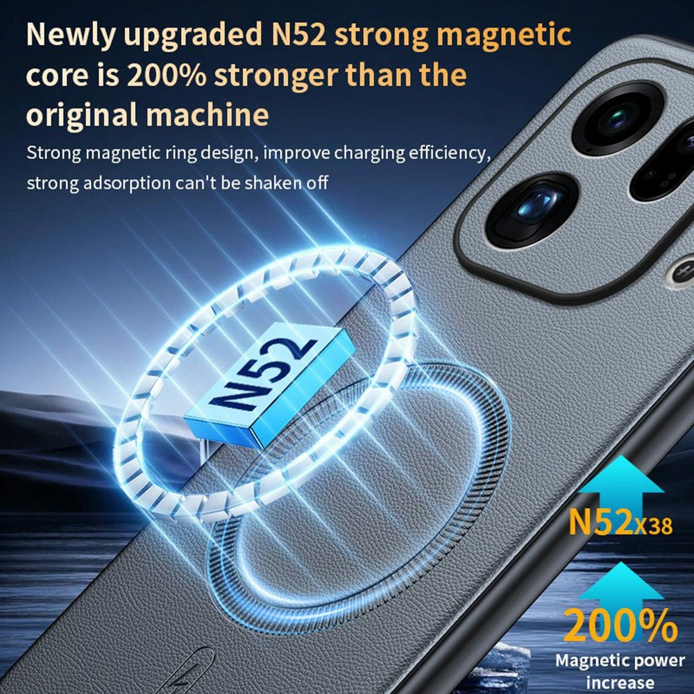 For Oppo Find X9s Pro 5G Magnetic Case Leather Coated TPU + PC Phone Cover