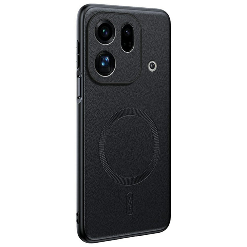 For Oppo Find X9s Pro 5G Magnetic Case Leather Coated TPU + PC Phone Cover