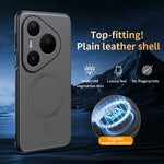 For Huawei Pura 90 Pro Magnetic Case Leather Coated TPU + PC Phone Cover