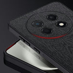 For Huawei Enjoy 90 Pro Max Case Wood Texture PU Leather Coated PC TPU Phone Cover