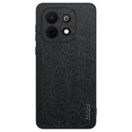 For Huawei Enjoy 90 Plus Case Wood Texture PU Leather Coated PC TPU Phone Cover