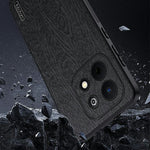 For Huawei Enjoy 90 Plus Case Wood Texture PU Leather Coated PC TPU Phone Cover