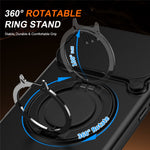 For iPhone 18 Pro Max / 17 Pro Max Magnetic Case Ring Kickstand Slide Camera Cover TPU PC Hybrid Phone Shell