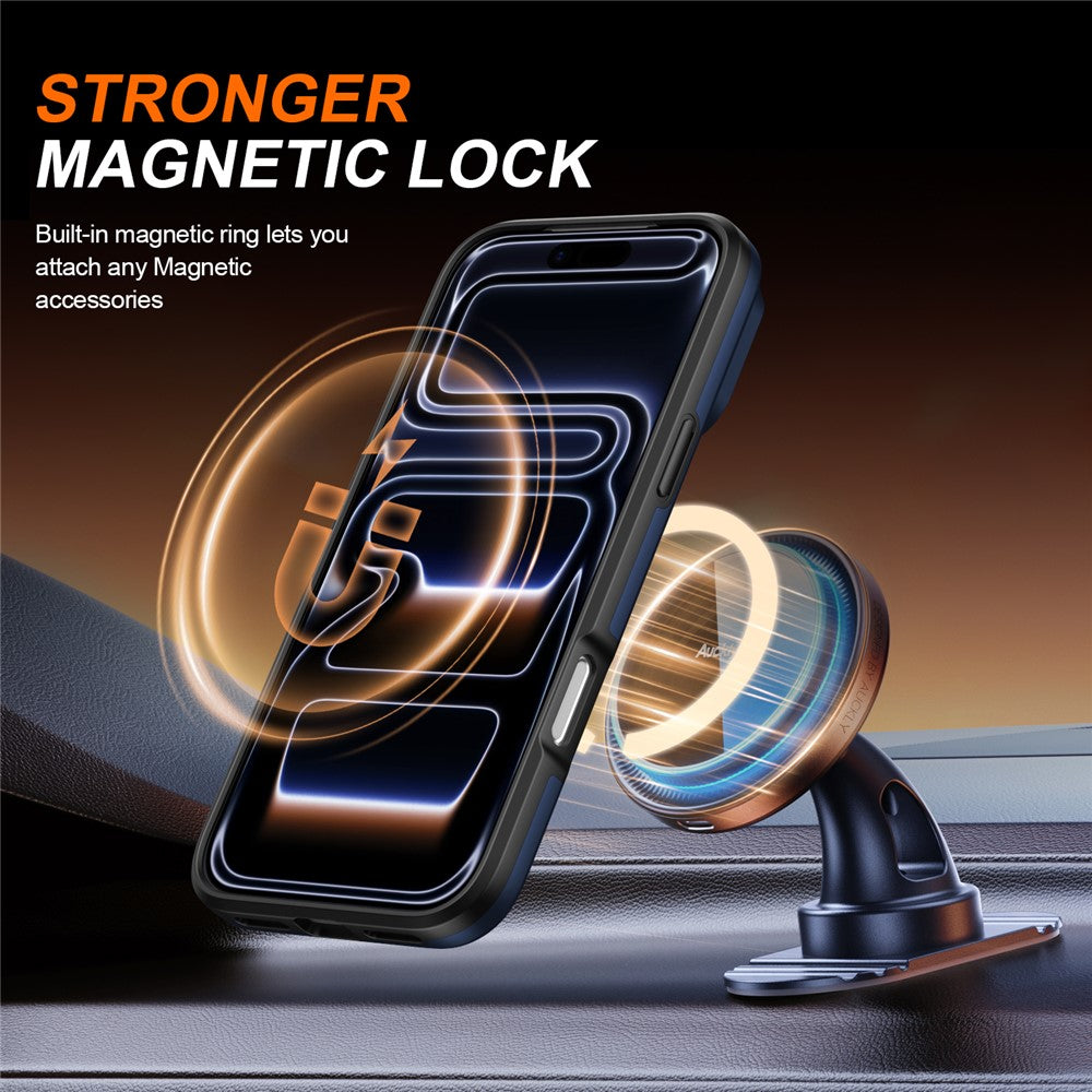iPhone 17 Pro Max Hybridskal med Ringställ & Kameraskydd - Blå
