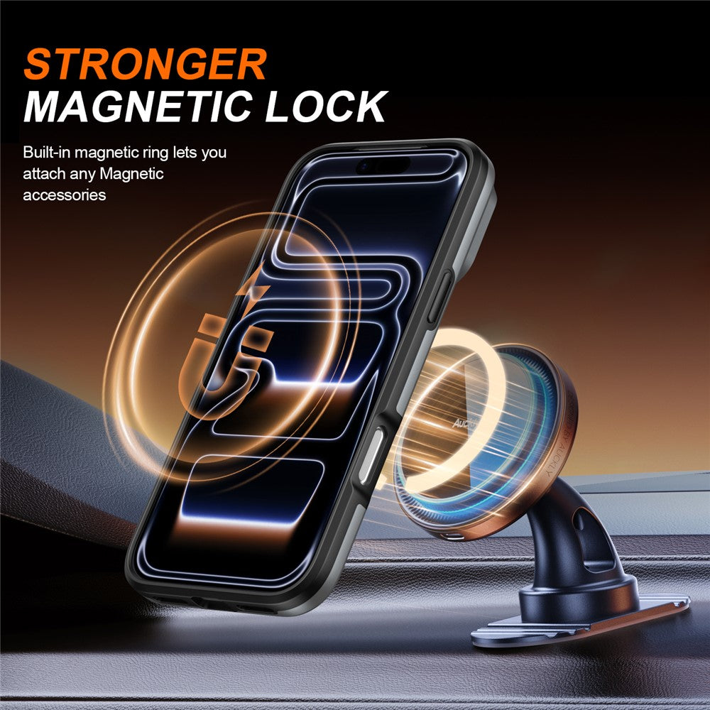 iPhone 17 Pro Max Hybridskal med Ringställ & Kameraskydd - Grå