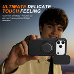 For iPhone 18 Pro / 17 Pro Magnetic Case Ring Kickstand Slide Camera Cover TPU PC Hybrid Phone Shell