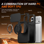 For iPhone 18 Pro / 17 Pro Magnetic Case Ring Kickstand Slide Camera Cover TPU PC Hybrid Phone Shell