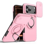 For iPhone 18 Pro / 17 Pro Magnetic Case Ring Kickstand Slide Camera Cover TPU PC Hybrid Phone Shell
