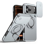 For iPhone 18 Pro / 17 Pro Magnetic Case Ring Kickstand Slide Camera Cover TPU PC Hybrid Phone Shell