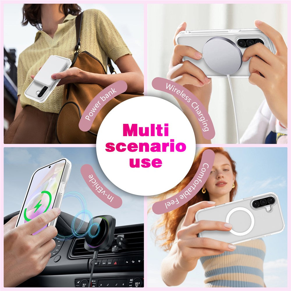 For Samsung Galaxy A56 5G Magnetic Case Skin Touch TPU + PC 2.0mm Thickness Anti-drop Phone Cover