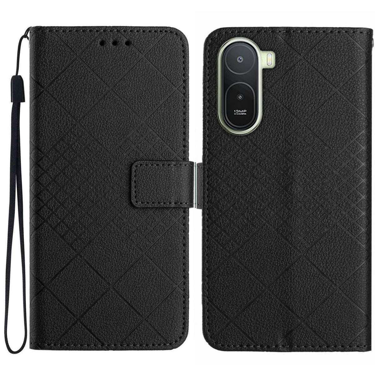 For Xiaomi Poco C85x 5G / Redmi A7 Pro 4G (171.56mm) Case Wallet Imprint PU Leather Flip Folio Phone Cover