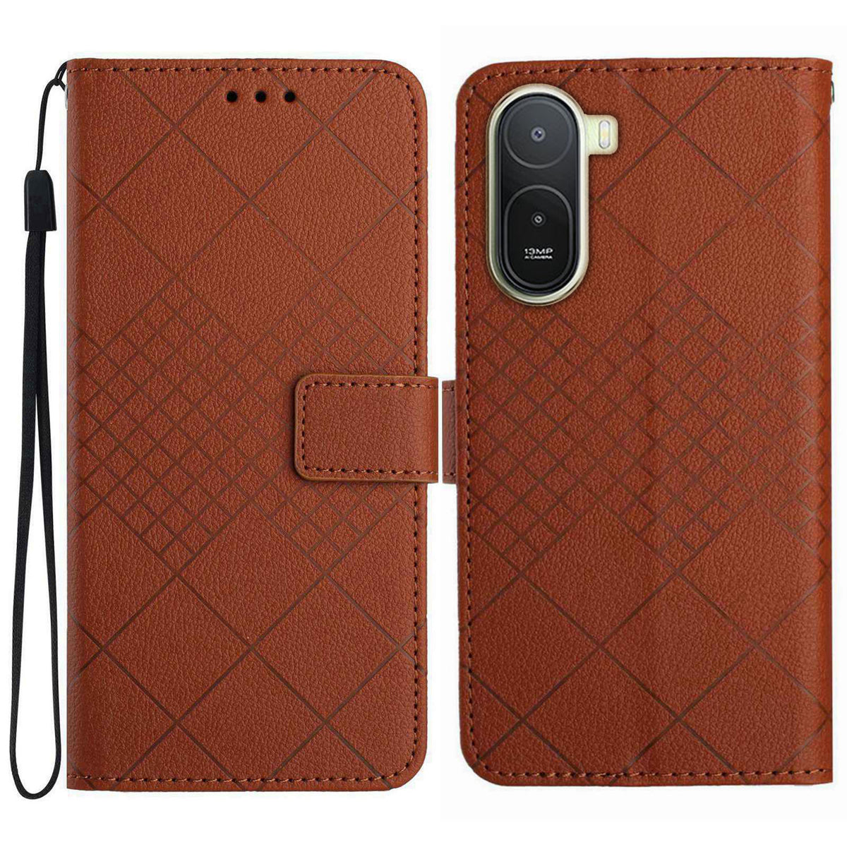 For Xiaomi Poco C85x 5G / Redmi A7 Pro 4G (171.56mm) Case Wallet Imprint PU Leather Flip Folio Phone Cover