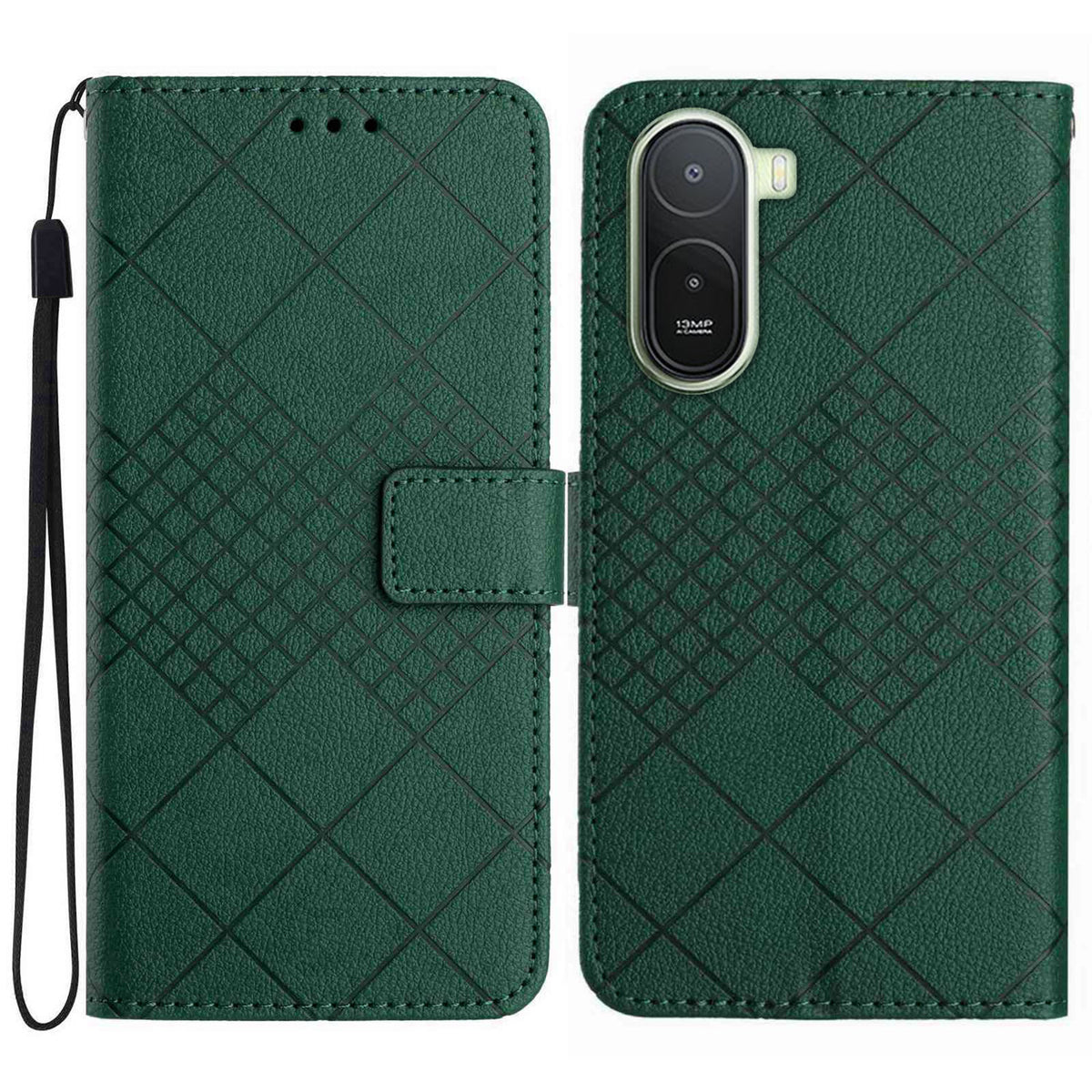 For Xiaomi Poco C85x 5G / Redmi A7 Pro 4G (171.56mm) Case Wallet Imprint PU Leather Flip Folio Phone Cover