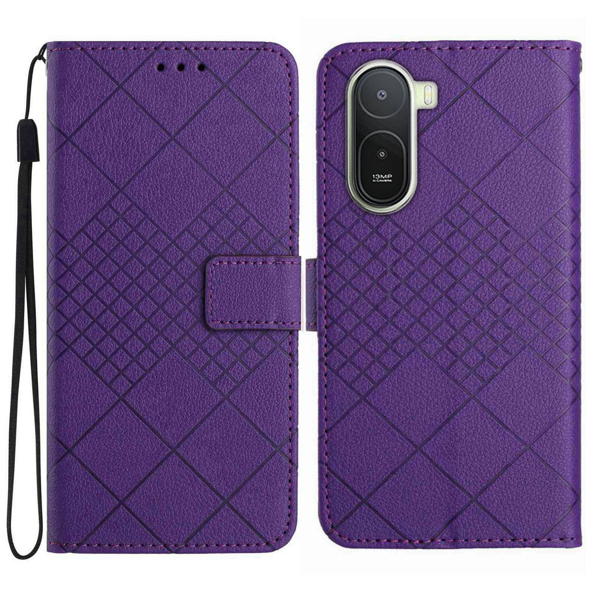 For Xiaomi Poco C85x 5G / Redmi A7 Pro 4G (171.56mm) Case Wallet Imprint PU Leather Flip Folio Phone Cover