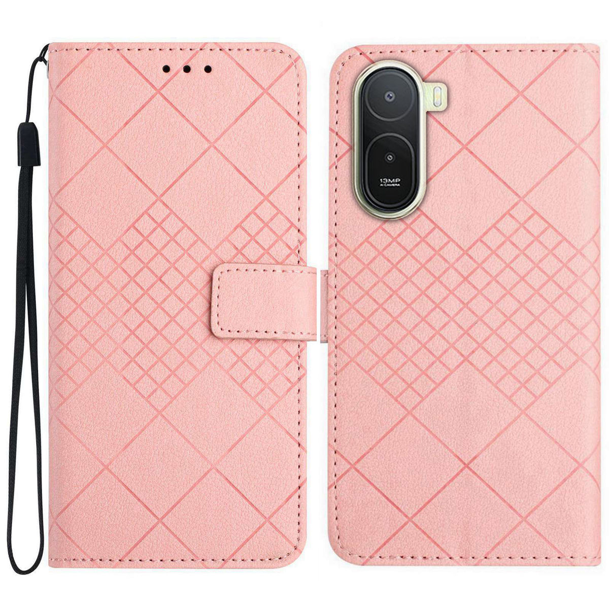 For Xiaomi Poco C85x 5G / Redmi A7 Pro 4G (171.56mm) Case Wallet Imprint PU Leather Flip Folio Phone Cover