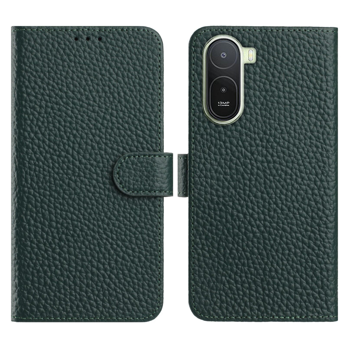For Xiaomi Poco C85x 5G / Redmi A7 Pro 4G (171.56mm) Case Wallet Stand Litchi Texture Genuine Cow Leather Flip Phone Cover