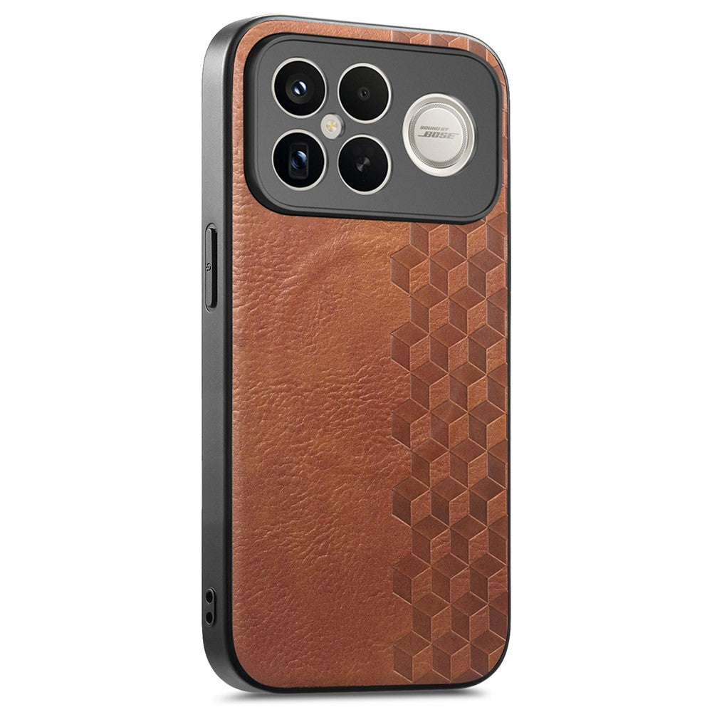 Magnetic Phone Case For Xiaomi Redmi K90 Pro Max 5G  /  Poco F8 Ultra Mobile Back Cover with Grid Pattern Protective PU Leather + PC Cover