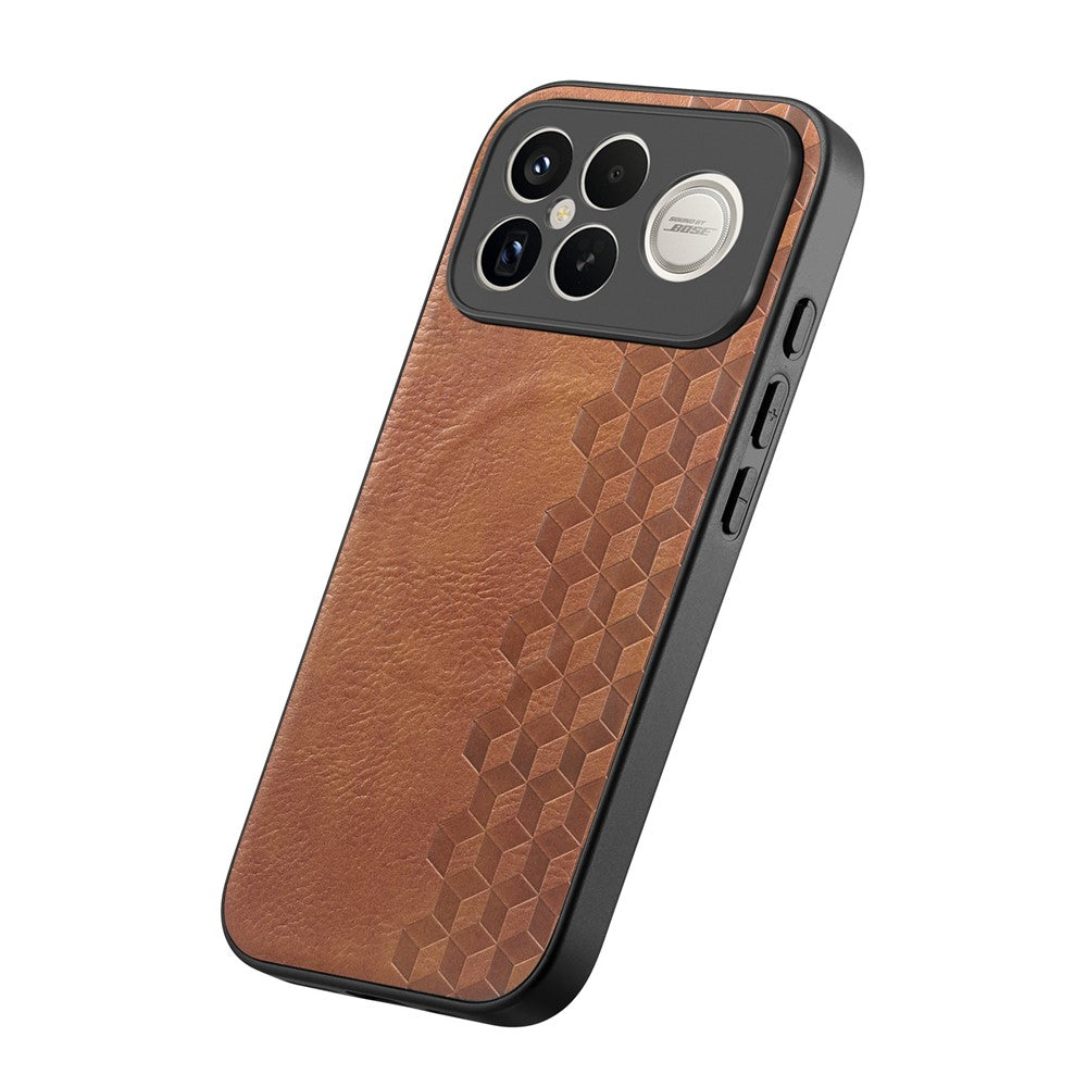 Magnetic Phone Case For Xiaomi Redmi K90 Pro Max 5G  /  Poco F8 Ultra Mobile Back Cover with Grid Pattern Protective PU Leather + PC Cover