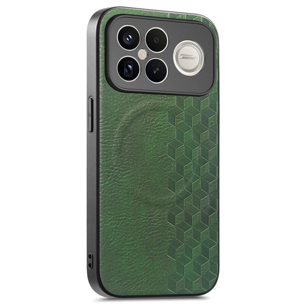 Magnetic Phone Case For Xiaomi Redmi K90 Pro Max 5G  /  Poco F8 Ultra Mobile Back Cover with Grid Pattern Protective PU Leather + PC Cover