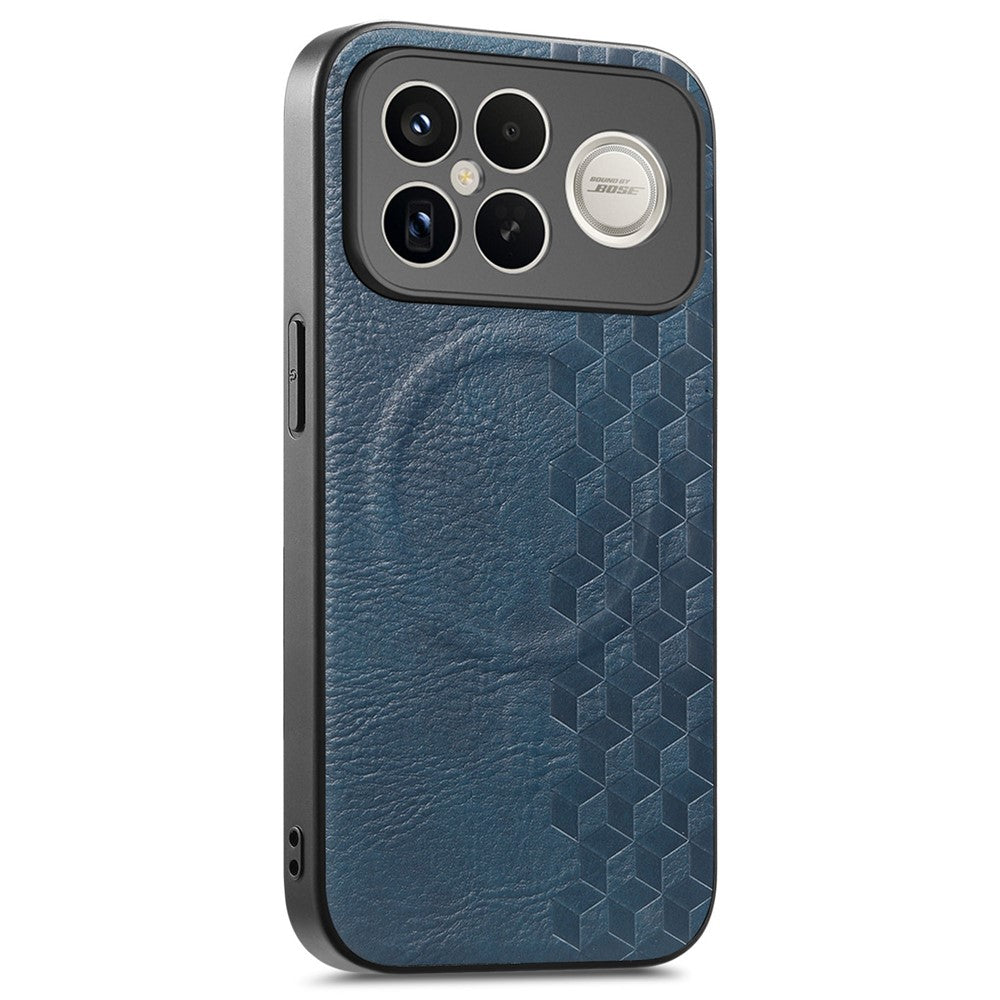 Magnetic Phone Case For Xiaomi Redmi K90 Pro Max 5G  /  Poco F8 Ultra Mobile Back Cover with Grid Pattern Protective PU Leather + PC Cover