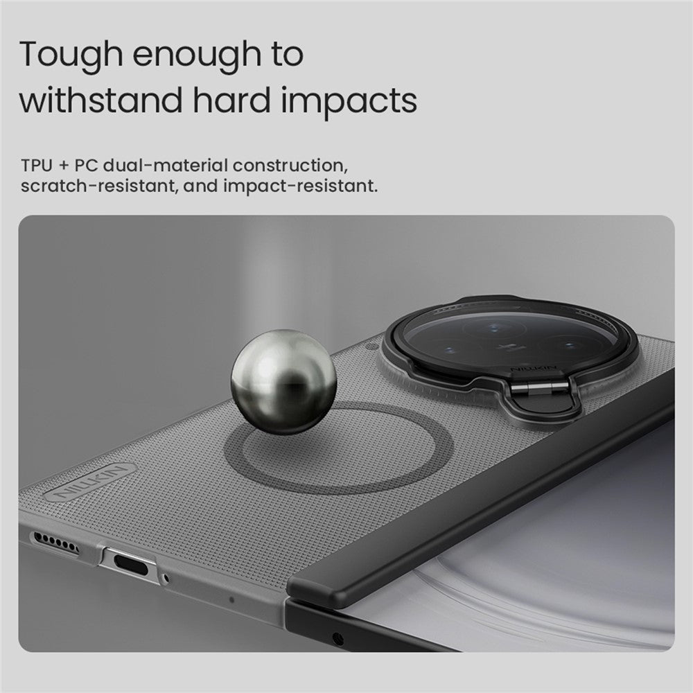 NILLKIN Super Frosted Shield Prop För Oppo Find N6 5G Magnetiskt Skal Genomskinligt Linslock Stativ PC mobilskal