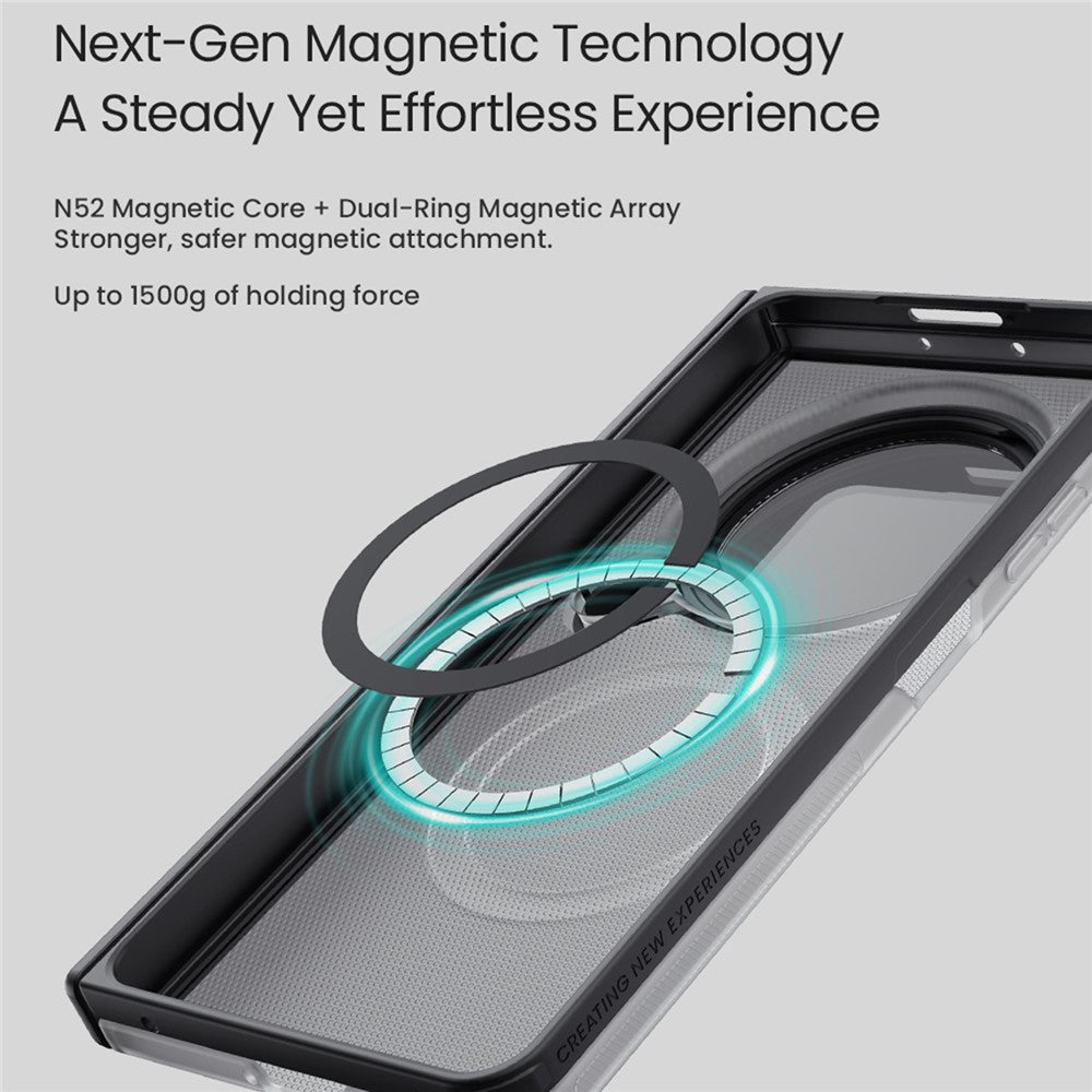 NILLKIN Super Frosted Shield Prop För Oppo Find N6 5G Magnetiskt Skal Genomskinligt Linslock Stativ PC mobilskal