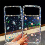 For iPhone 18 Pro Max / 17 Pro Max Case Rhinestone Aurora Butterfly Bow Glitter TPU + PC IMD Phone Cover