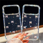 For iPhone 18 Pro Max / 17 Pro Max Case Rhinestone Aurora Butterfly Bow Glitter TPU + PC IMD Phone Cover