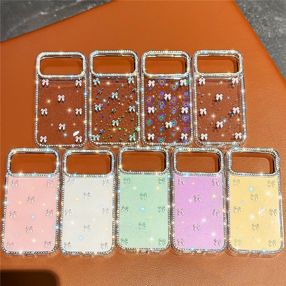 For iPhone 18 Pro Max / 17 Pro Max Case Rhinestone Aurora Butterfly Bow Glitter TPU + PC IMD Phone Cover