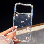 For iPhone 18 Pro Max / 17 Pro Max Case Rhinestone Aurora Butterfly Bow Glitter TPU + PC IMD Phone Cover