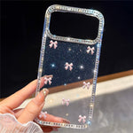 For iPhone 18 Pro Max / 17 Pro Max Case Rhinestone Aurora Butterfly Bow Glitter TPU + PC IMD Phone Cover