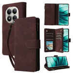 For Xiaomi Redmi Note 15 Pro 5G (Global) Case Zipper Wallet Multiple Card Slots Leather Phone Cover with Wrist Strap