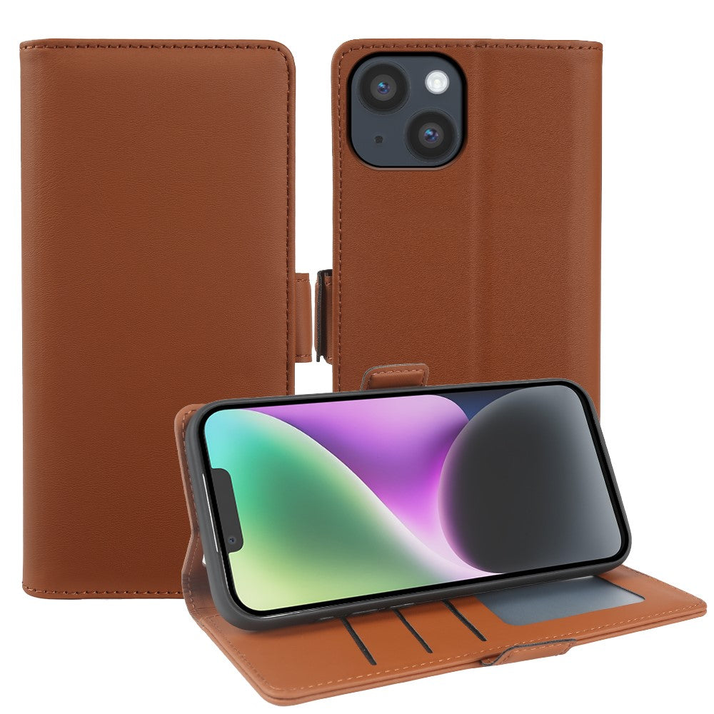 Til iPhone 14 Plus Lædercover Pung Stand TPU + PU Skin-touch Cover