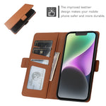 Til iPhone 14 Plus Lædercover Pung Stand TPU + PU Skin-touch Cover