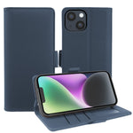 Til iPhone 14 Plus Lædercover Pung Stand TPU + PU Skin-touch Cover