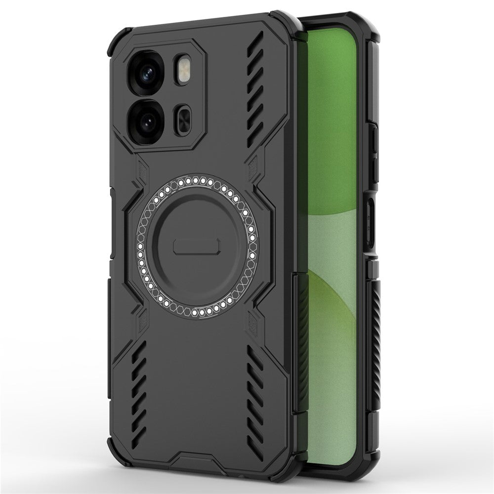 Til Oppo A6x 5G Magnetisk Etui Sommerfugl Armor Hult Varmeafledning PC + TPU Telefoncover