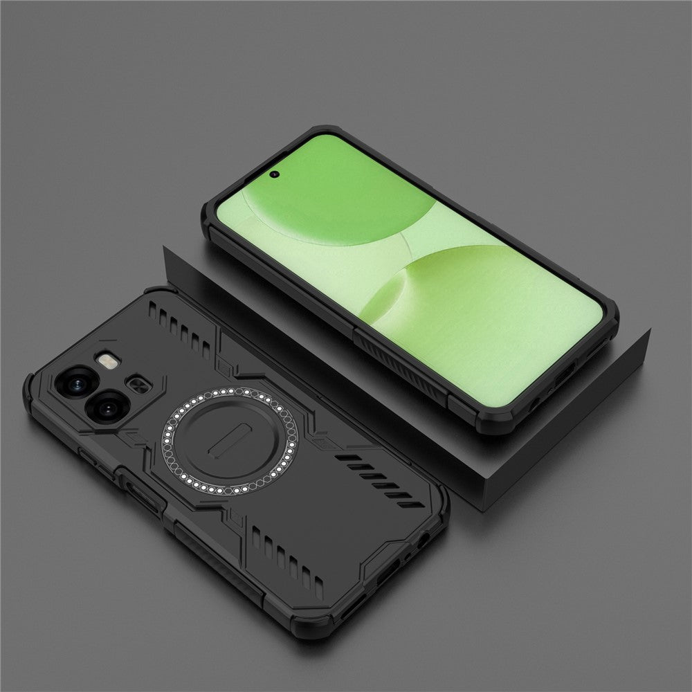 Til Oppo A6x 5G Magnetisk Etui Sommerfugl Armor Hult Varmeafledning PC + TPU Telefoncover