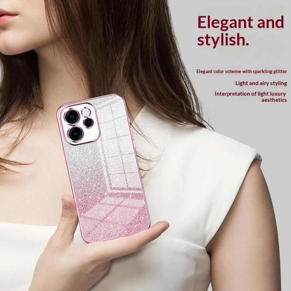 For Oppo Reno15 FS 5G Case Electroplating Gradient Glitter TPU Phone Cover