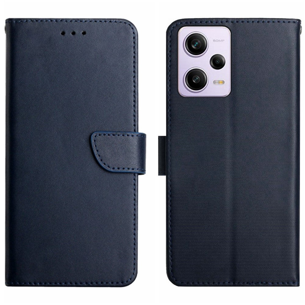 For Xiaomi Redmi Note 12 Pro 5G / Note 12 Pro Speed 5G / Poco X5 Pro 5G HT02 Anti-fall Genuine Leather Magnetic Clasp Nappa Texture Wallet Case with Stand Function Flip Phone Cover Shell