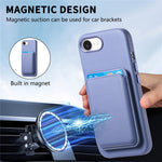 Magnetic Case For iPhone 17e  /  16e Detachable Card Slot Leather+TPU Phone Cover with Metal Buttons