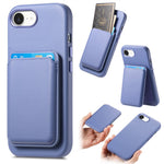 Magnetic Case For iPhone 17e  /  16e Detachable Card Slot Leather+TPU Phone Cover with Metal Buttons