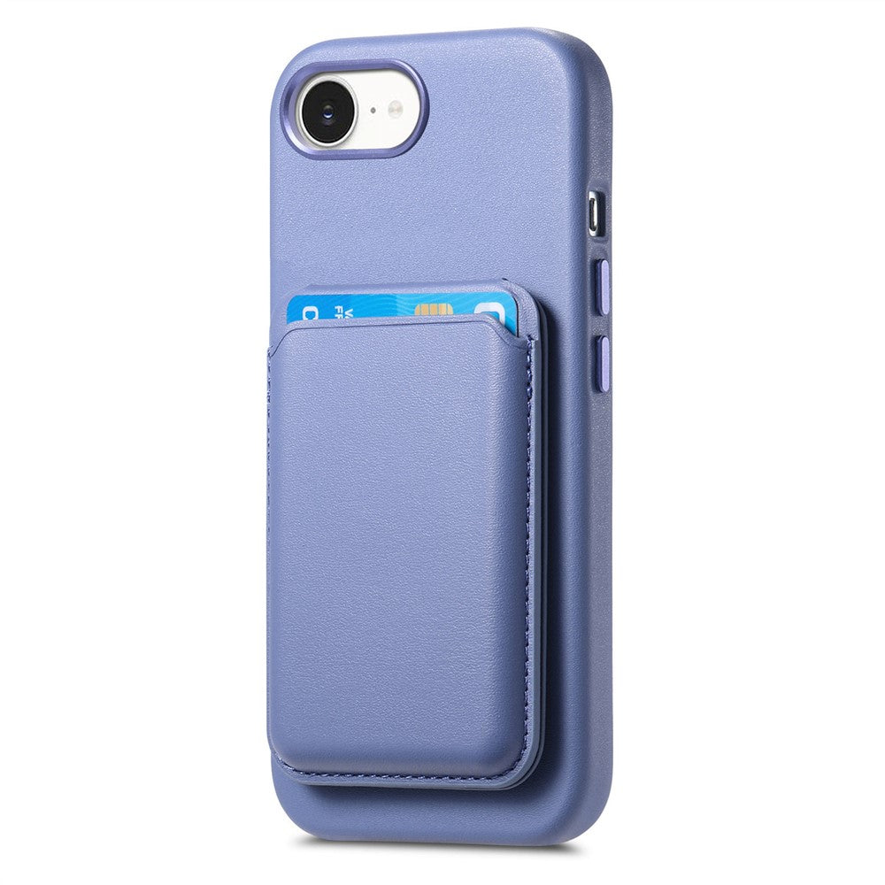 Magnetic Case For iPhone 17e  /  16e Detachable Card Slot Leather+TPU Phone Cover with Metal Buttons