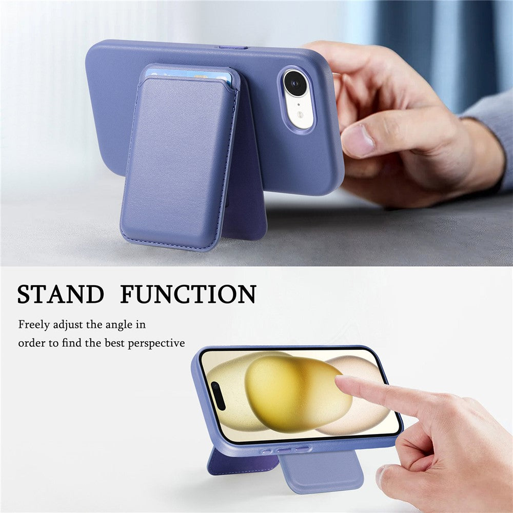 Magnetic Case For iPhone 17e  /  16e Detachable Card Slot Leather+TPU Phone Cover with Metal Buttons