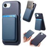 Magnetic Case For iPhone 17e  /  16e Detachable Card Slot Leather+TPU Phone Cover with Metal Buttons